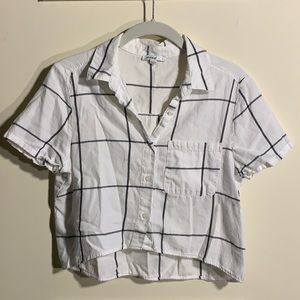 Collared Crop Button Down Tee